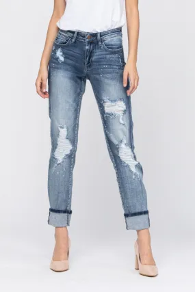 7 ONLY Judy Blue: Beach Splatter - Destroyed Boyfriend Cut Judy Blue