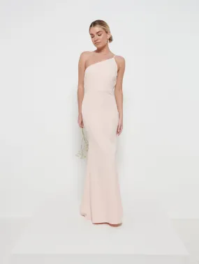 Amelia Crepe Maxi Bridesmaid Dress - Blush