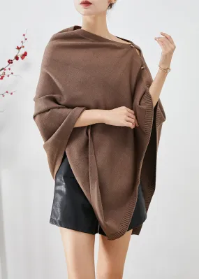 Art Coffee Asymmetrical Button Down Knit Scarf Tops Fall LY9265