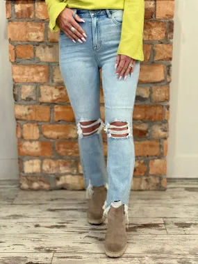 Asymmetric Hem Cropped Flare Jeans