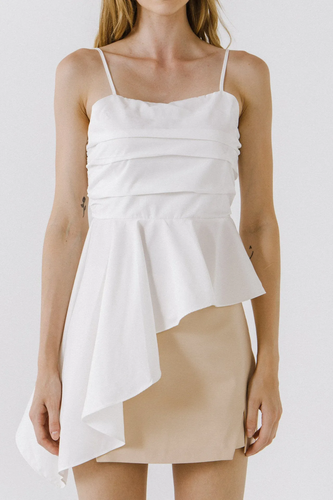 Asymmetrical Flounce Top