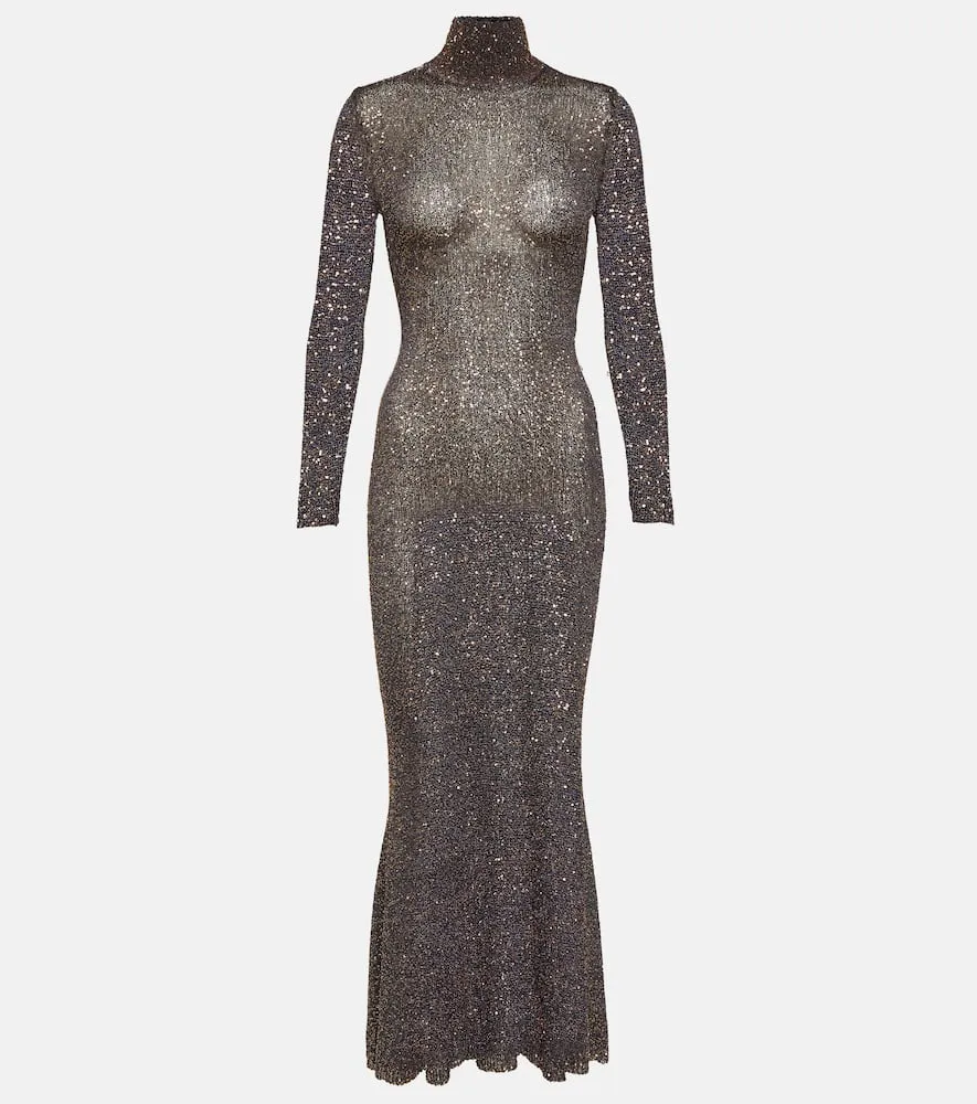 Balenciaga Sequined knitted maxi dress