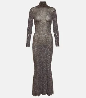 Balenciaga Sequined knitted maxi dress