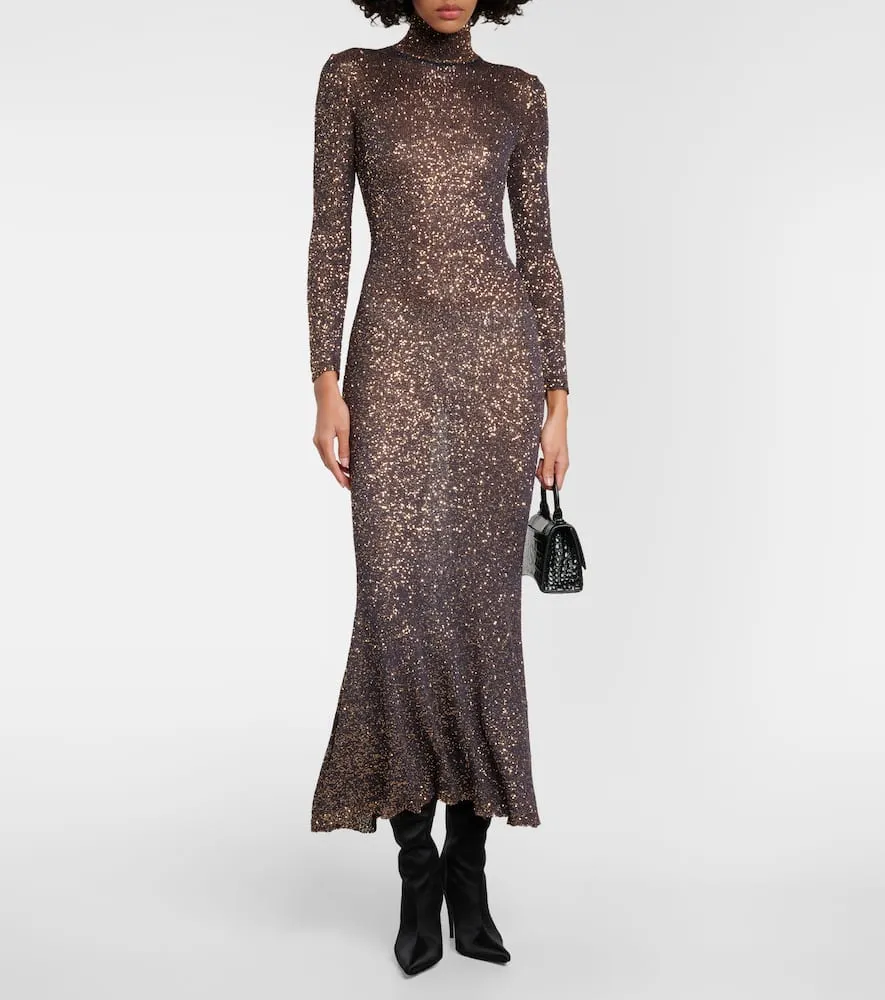 Balenciaga Sequined knitted maxi dress