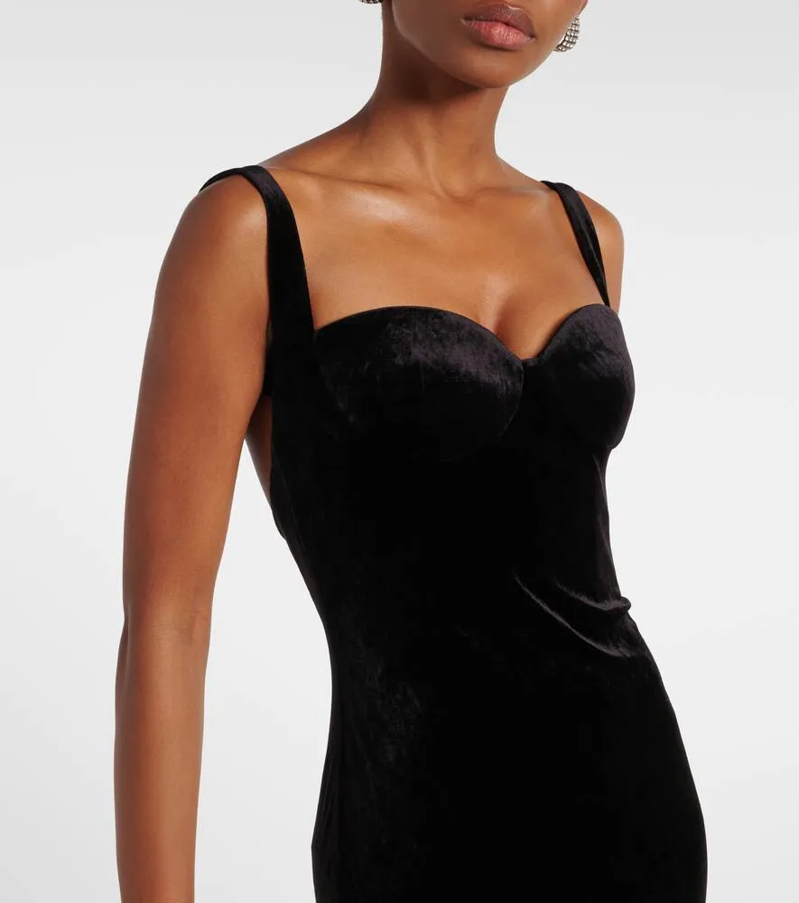 Balenciaga Velvet jersey bustier gown