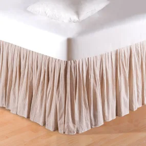 Beige Stripes Twin Bed Skirt