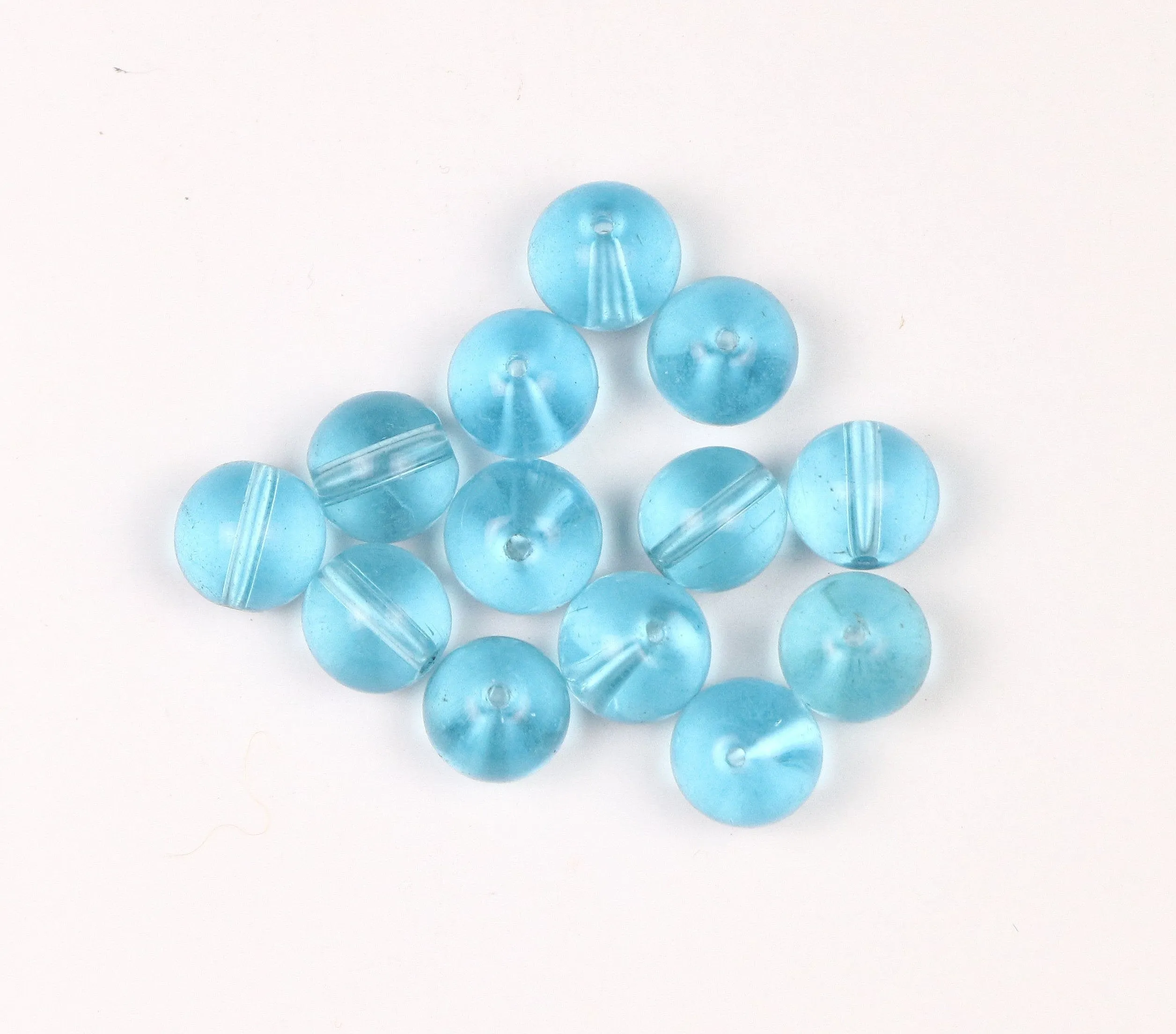 Blue Fancy Round Glass Beads- 12 mm
