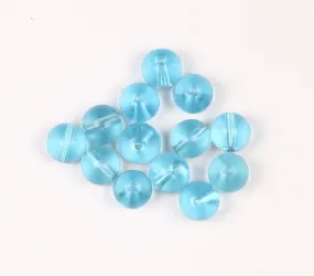 Blue Fancy Round Glass Beads- 12 mm