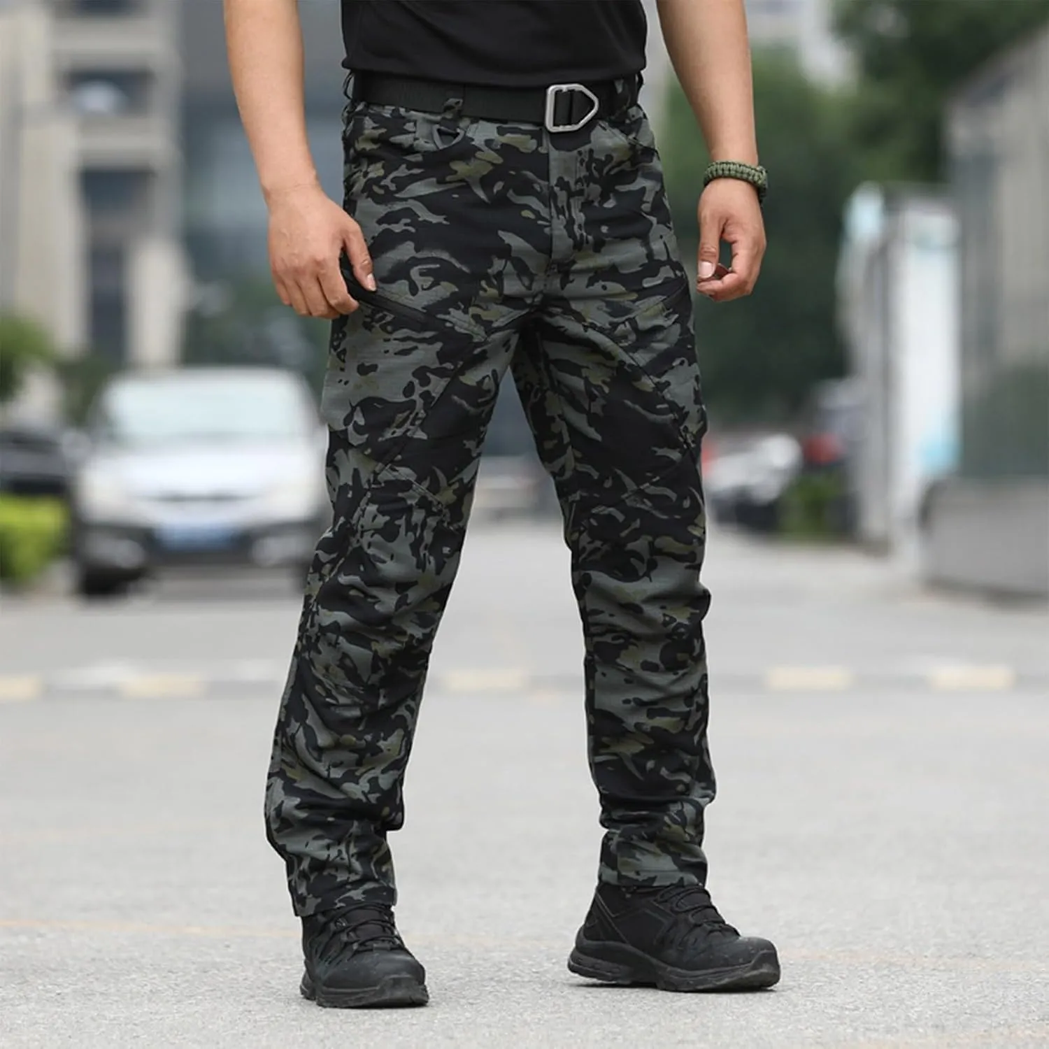 Cargo Pants for Men Hiking Tactical Pants Water Resistant Baggy Casual Work Pants Straight Multi Pockets Trousers