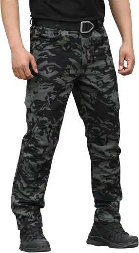 Cargo Pants for Men Hiking Tactical Pants Water Resistant Baggy Casual Work Pants Straight Multi Pockets Trousers