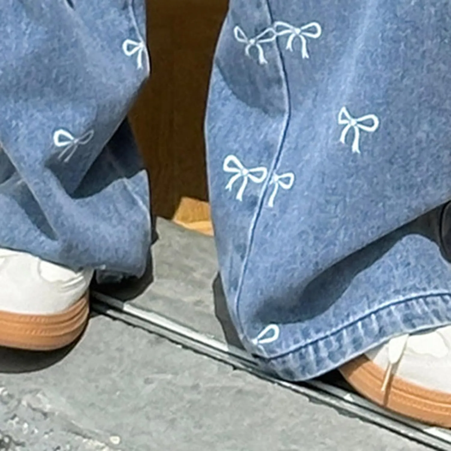Children Kids Casual Ripped Jeans Wide Straight Leg Elastic Mid Waisted Baggy Trousers Summer Fashion Trendy Denim Pants