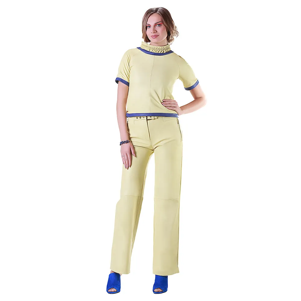 Criss-Cross Reindeer Leather Blouse -  Limited Edition