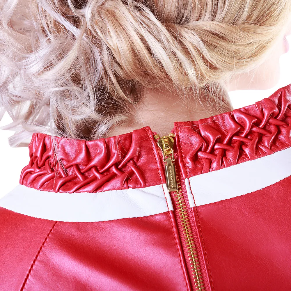 Criss-Cross Reindeer Leather Blouse -  Limited Edition