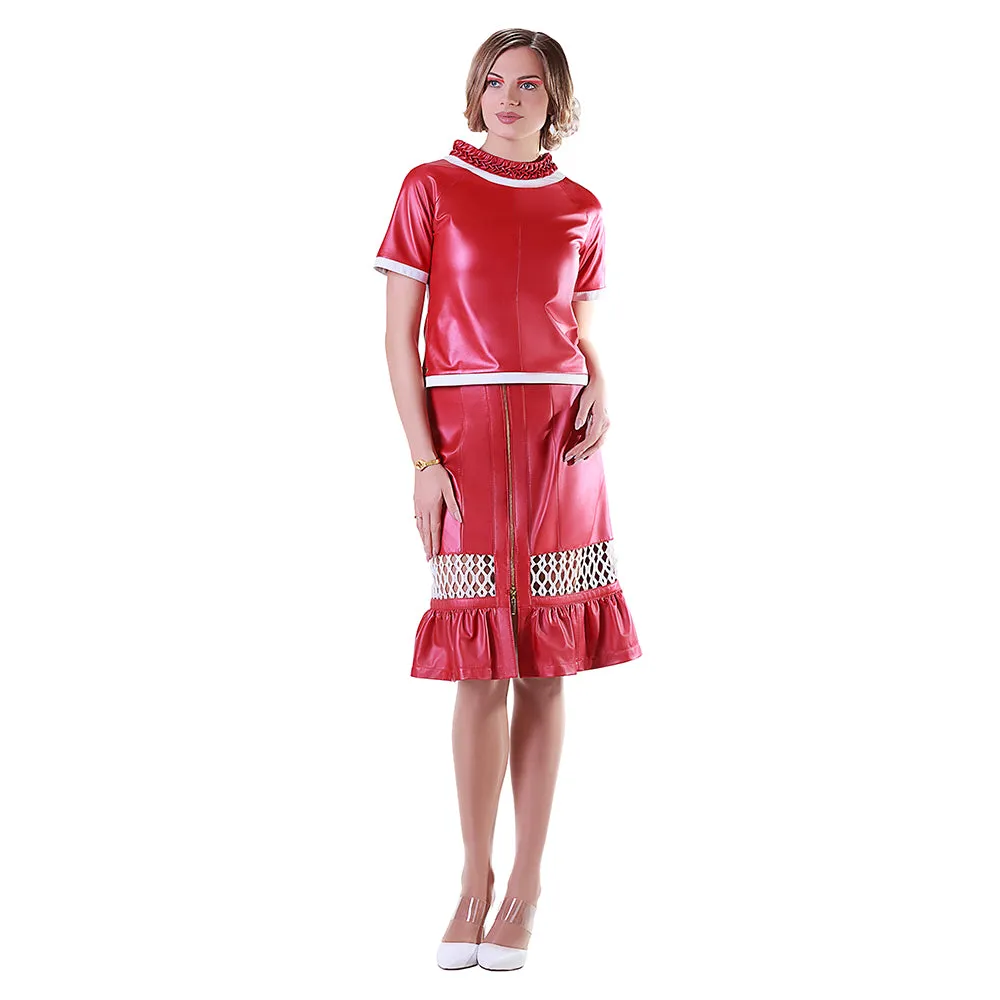Criss-Cross Reindeer Leather Blouse -  Limited Edition