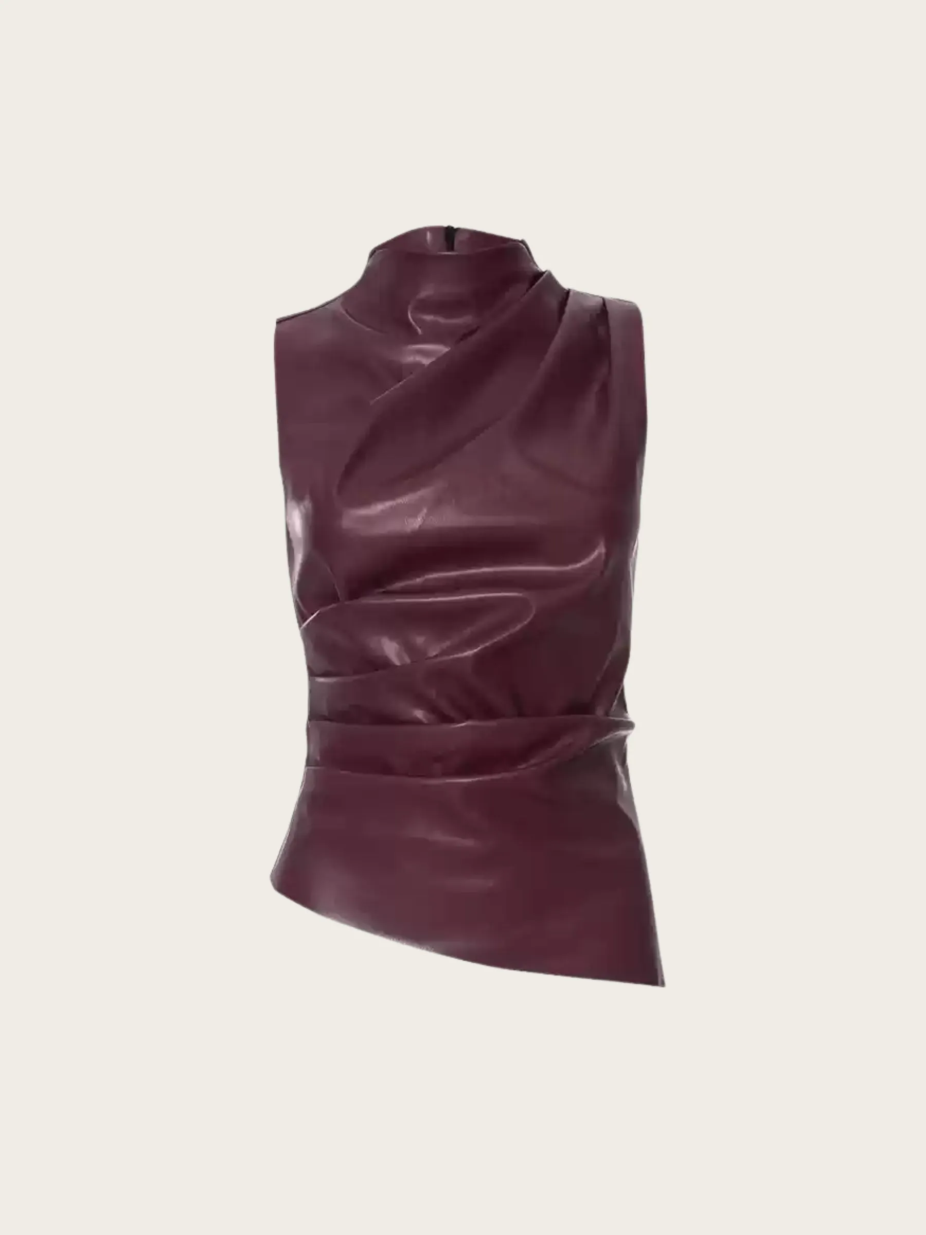 Damoni Faux Leather Sleeveless Top