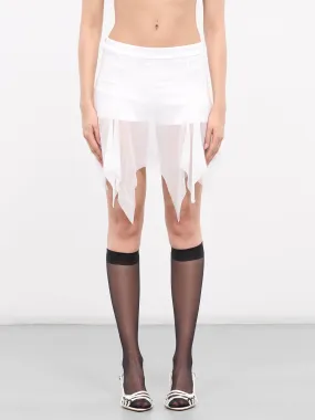 Draping Shorts Mini Skirt (SK-02WH-WHITE)