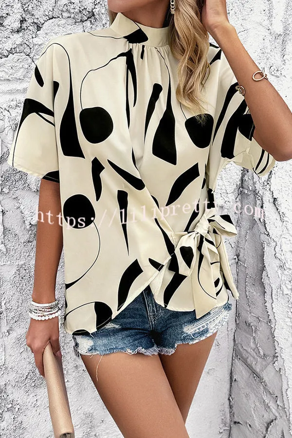 Exaggerated Unique Printed Patchwork Short Sleeved Shirt