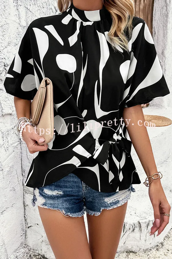 Exaggerated Unique Printed Patchwork Short Sleeved Shirt