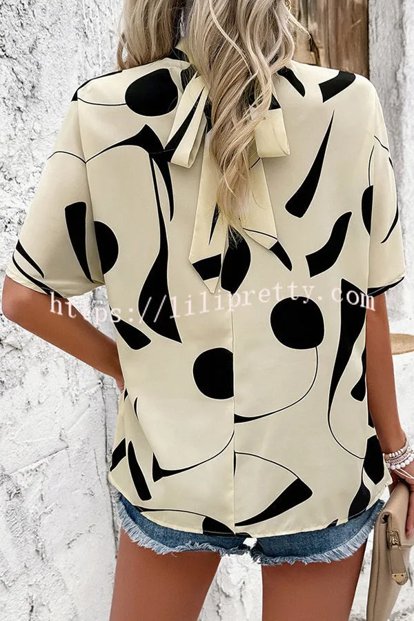 Exaggerated Unique Printed Patchwork Short Sleeved Shirt