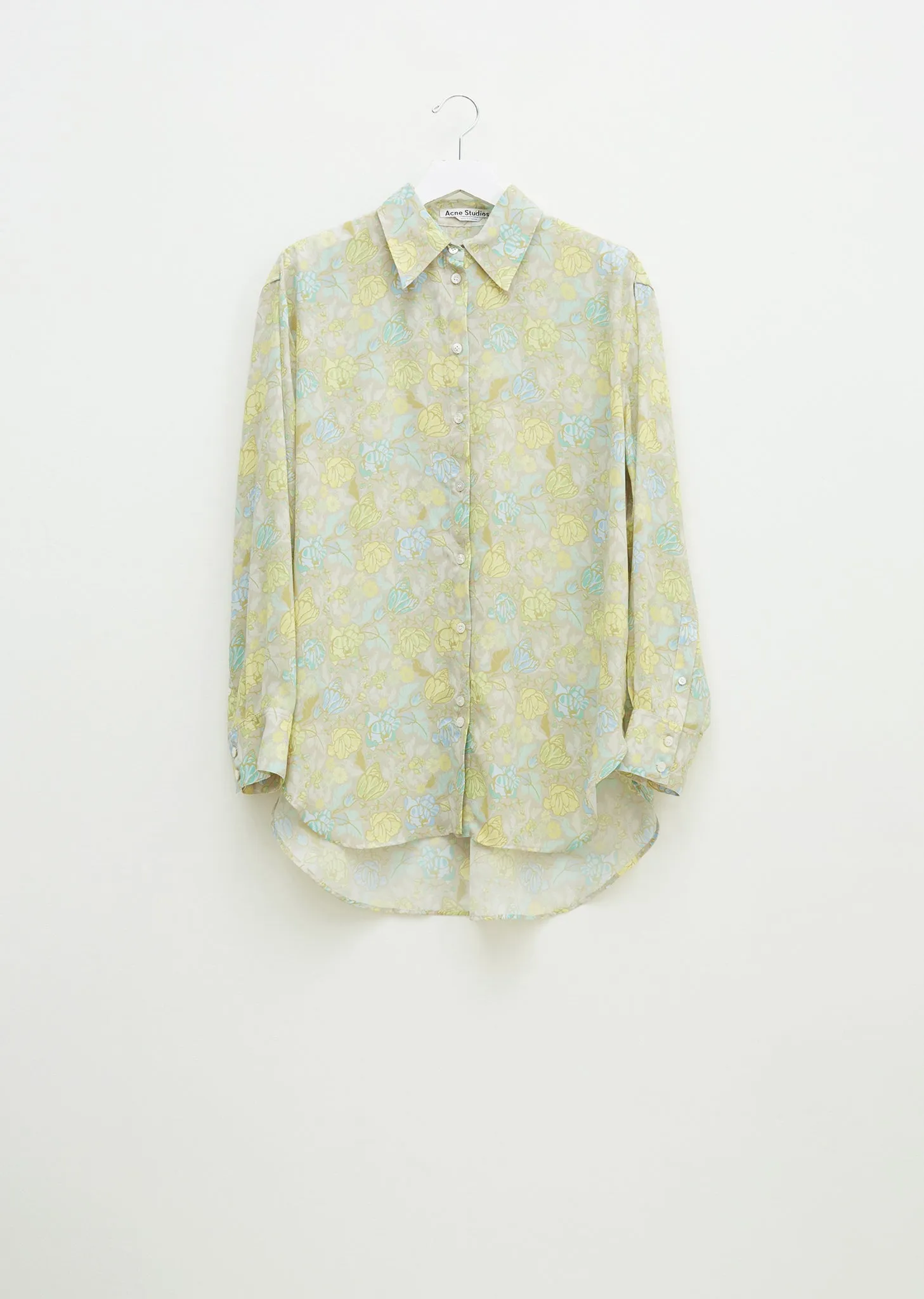 Floral Crepe Button Down Blouse