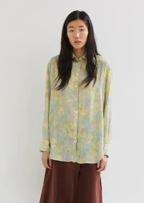 Floral Crepe Button Down Blouse