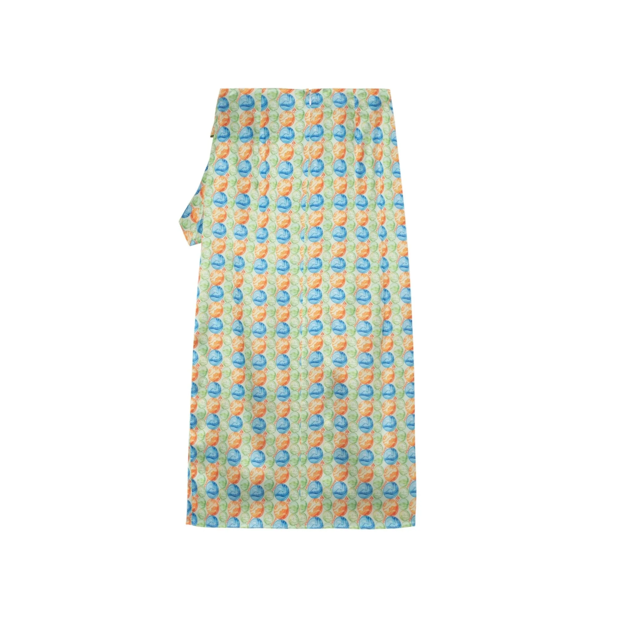 Glass Marble Print Bustier Maxi Dress In Blue