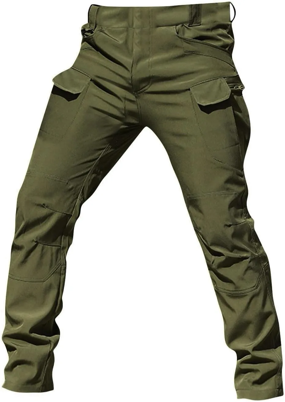 GOFULY Cargo Pants Men Hiking Ripstop Stretch Work Pants Multi Pockets Regular Fit Pants Outdoors Trousers Tactical