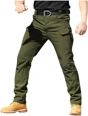 GOFULY Cargo Pants Men Hiking Ripstop Stretch Work Pants Multi Pockets Regular Fit Pants Outdoors Trousers Tactical