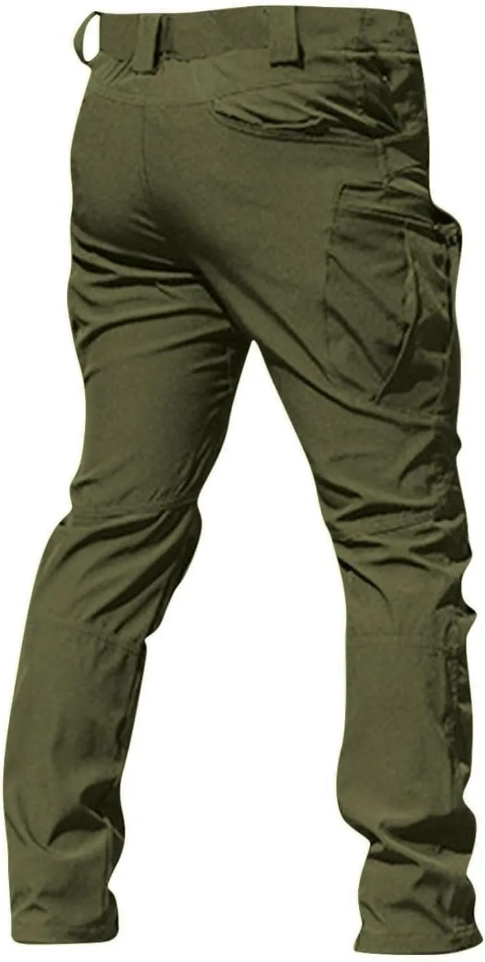 GOFULY Cargo Pants Men Hiking Ripstop Stretch Work Pants Multi Pockets Regular Fit Pants Outdoors Trousers Tactical