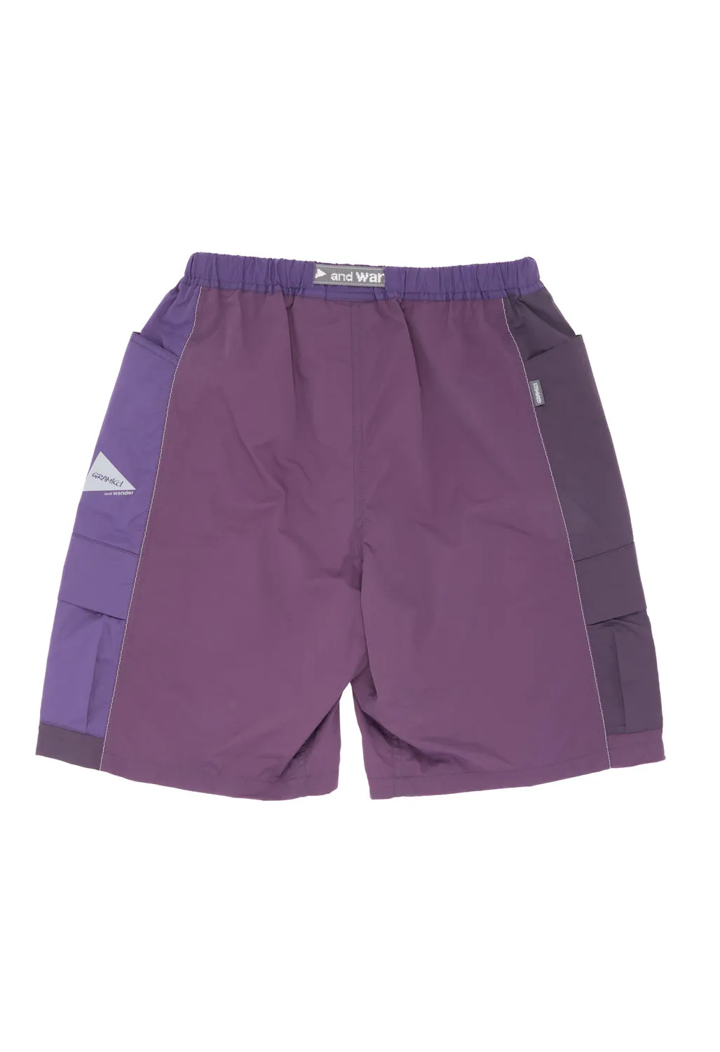 Gramicci x And Wander Patchwork Wind Shorts - Multi Purple