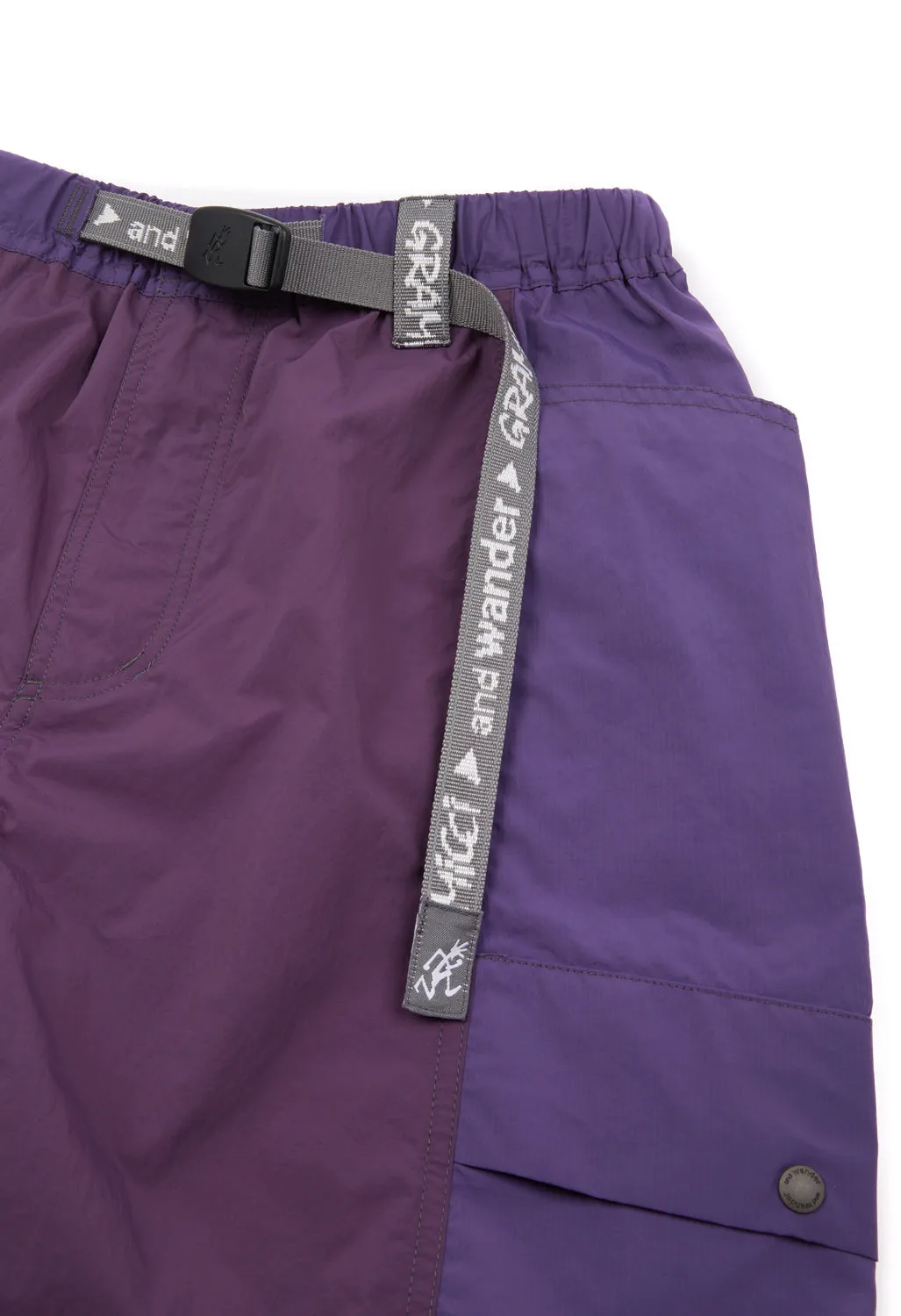 Gramicci x And Wander Patchwork Wind Shorts - Multi Purple