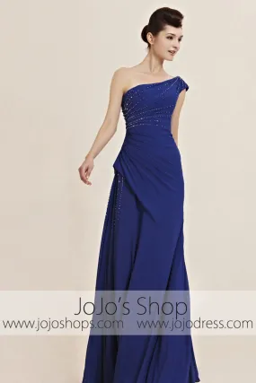Grecian Blue One Shoulder Home Coming Prom Evening Cocktail Dress CX830132