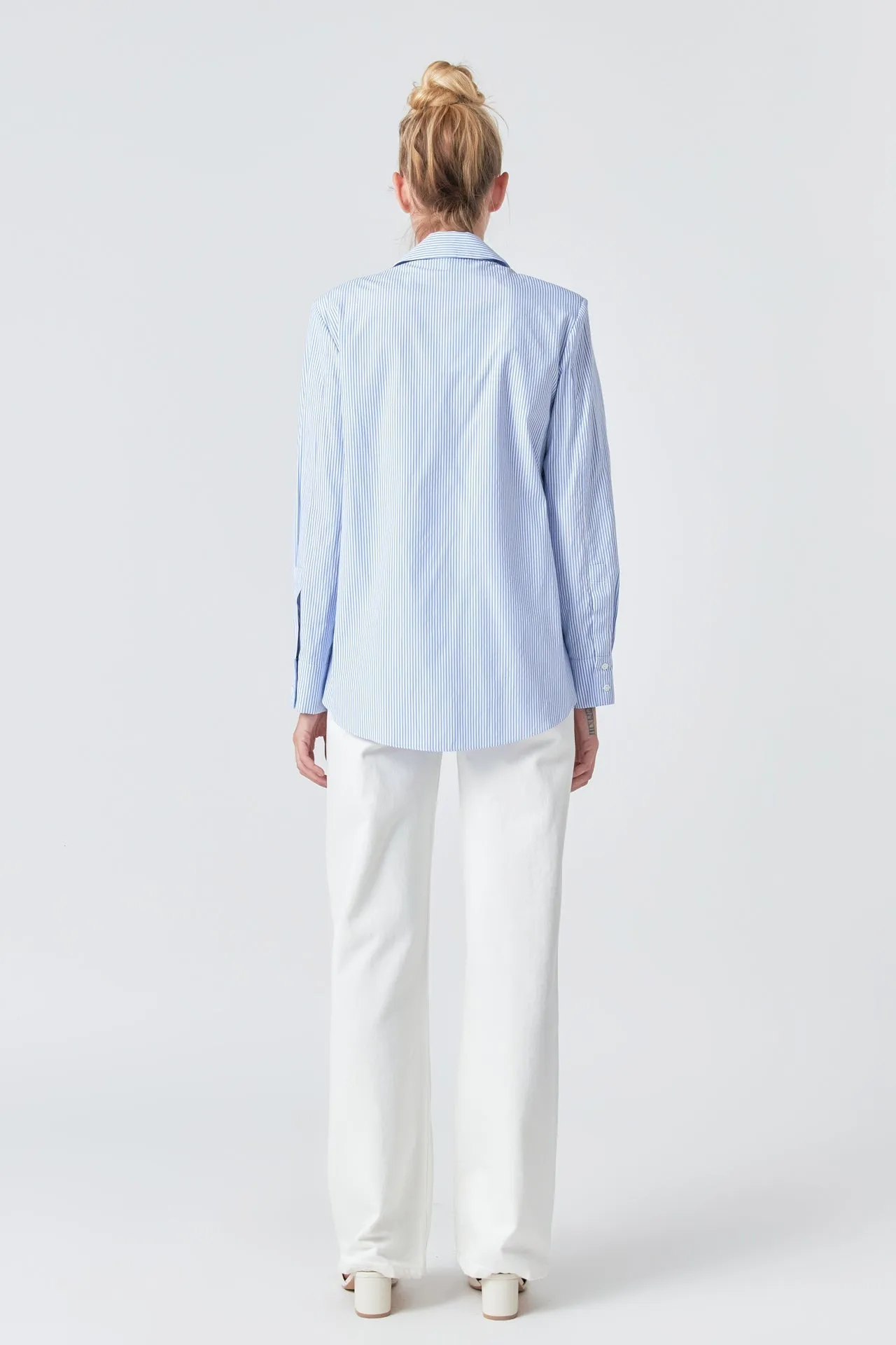 Grey Lab - Power Shoulder Striped Shirt