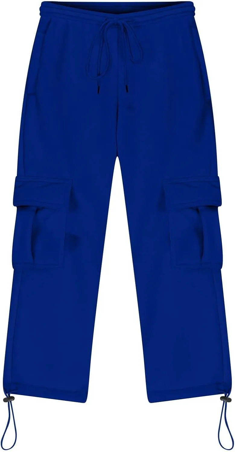 Kids Boys Cargo Sweatpants Toddler Boys' Casual Drawstring Elastic Waist Sweat Pants Baggy Sweatpants 1Pcs Set