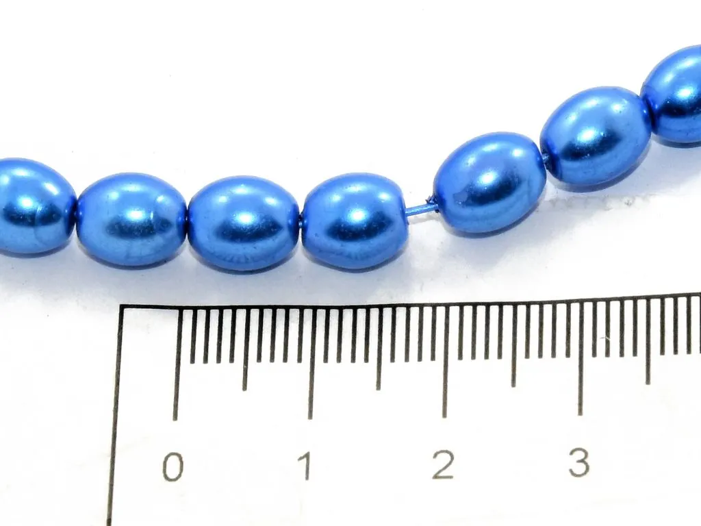 Light Golden Oval Shaped Glass Pearl
