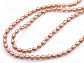 Light Golden Oval Shaped Glass Pearl