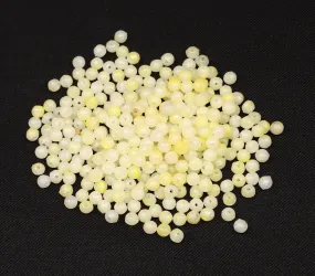 Light Yellow Circular Fancy Glass Beads- 4 mm