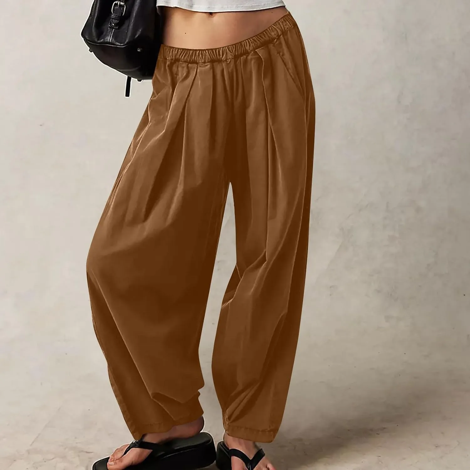 Linen Pants Womens High Waist Loose Fit Beach Pants Casual Wide Leg Pants with Pockets Summer Fashion Lounges 2025