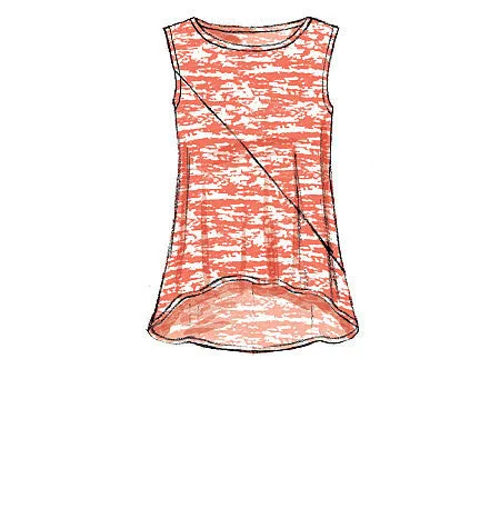 M7323 Misses' Asymmetrical Seam Detail Tops