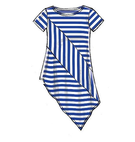 M7323 Misses' Asymmetrical Seam Detail Tops
