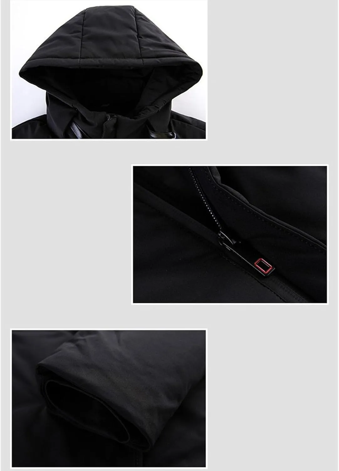 Maiyifu-GJ Mens Winter Coats Hooded Quilted Down Coat Windproof Thicken Long Puffer Jacket Padded Warm Parka Jacket Outerwear
