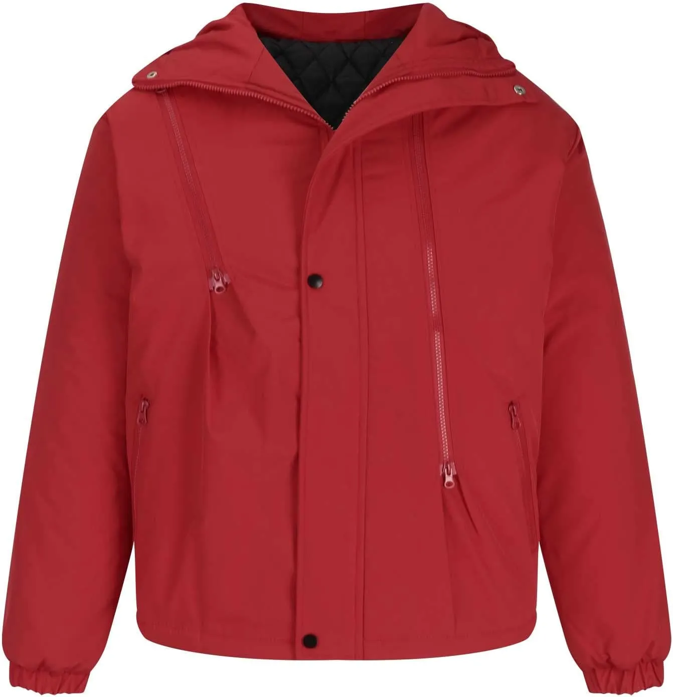 Men's Hooded Softshell Jacket Waterproof Lightweight Insulated Windbreaker Fleece Lined Rain Shell Jackets Zipper Coat