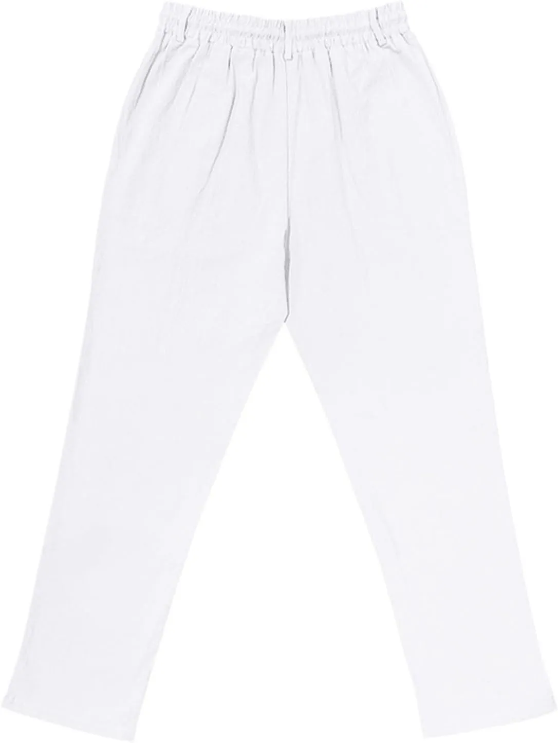 Mens Linen Pants Elastic Drawstring Waist Straight Legs Trouser with Pockets Casual Summer Loose Fit Yoga Beach Pant