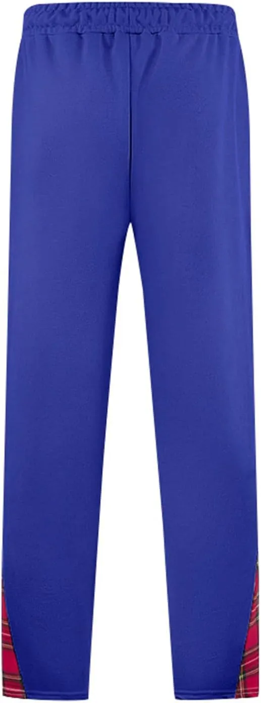 Mens Plaid Patchwork Pants Casual Drawstring Elastic Waist Trouser 2025 Fashion Loose Fit Athletic Pant with Pockets