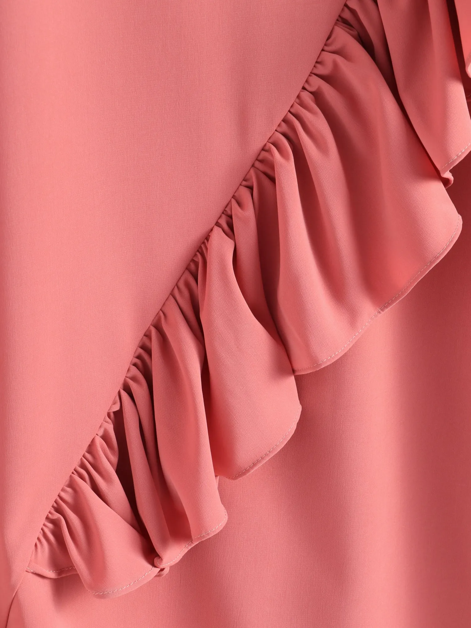 Midsize Ruffled Flared Sleeve Round Neck Blouse