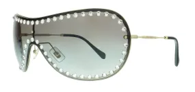 Miu Miu 0MU 51VS ZVN5O0 Pale Gold Mask Sunglasses