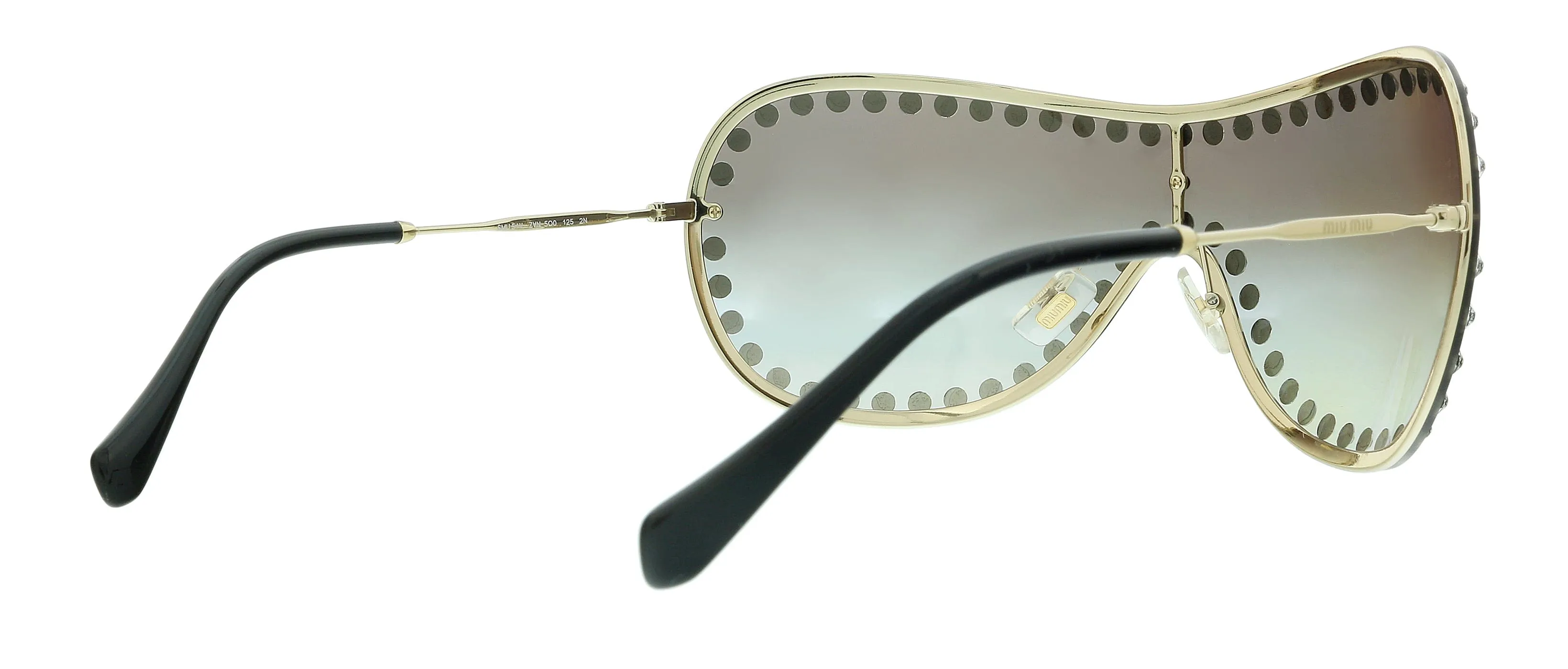 Miu Miu 0MU 51VS ZVN5O0 Pale Gold Mask Sunglasses