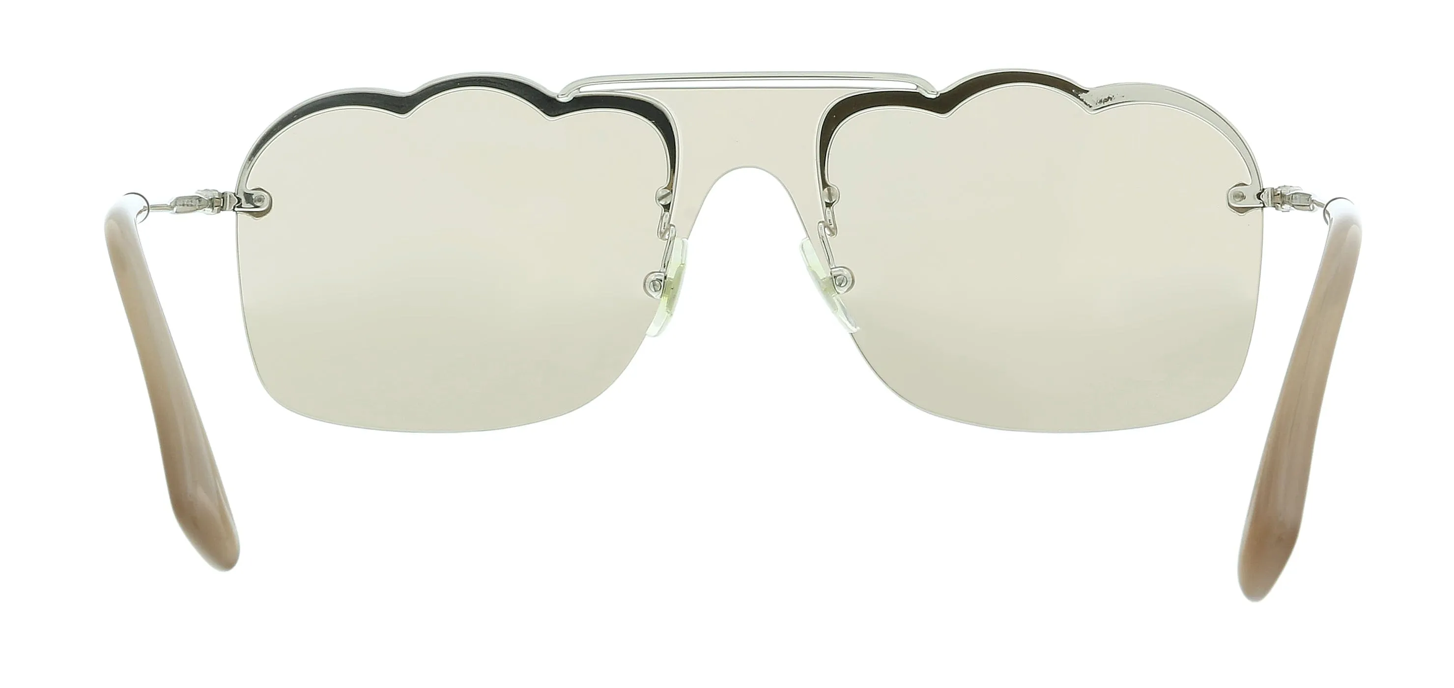 Miu Miu 0MU 55US 1BC176 Silver Irregular Sunglasses