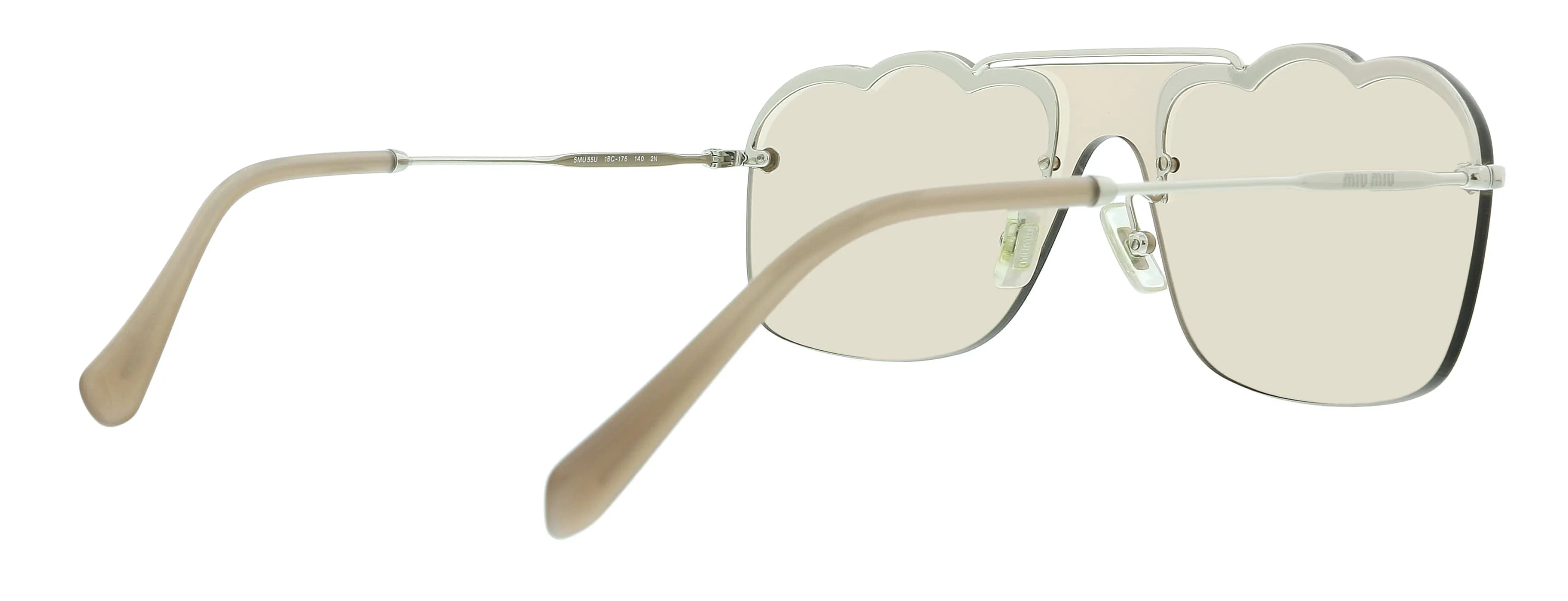 Miu Miu 0MU 55US 1BC176 Silver Irregular Sunglasses
