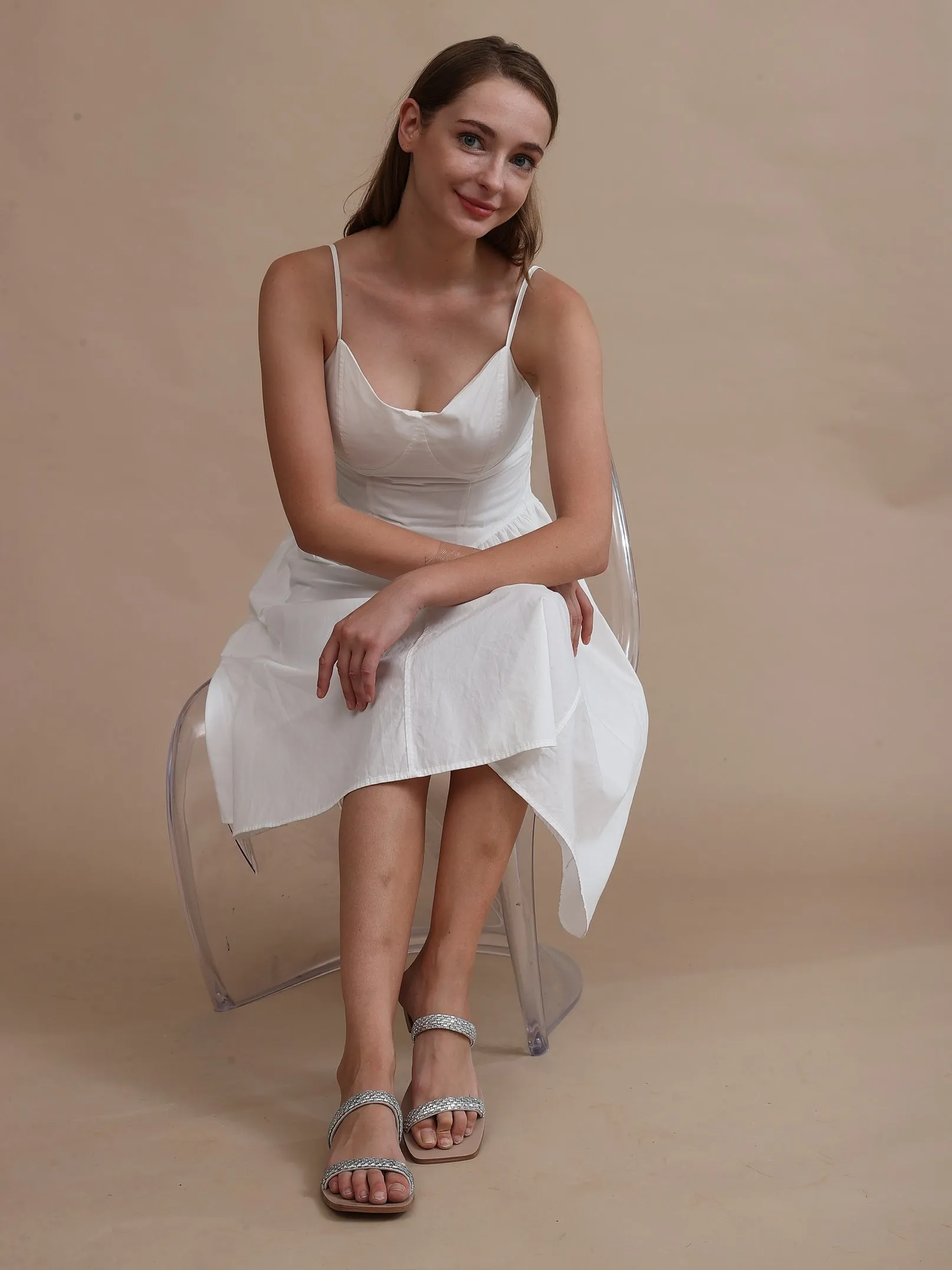 Nvuvu Summer Open Toes Sparkly Flat Sandals
